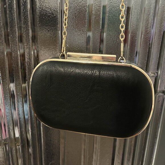 Aldo Mini Gold & Black Clutch Purse - Picture 3 of 5